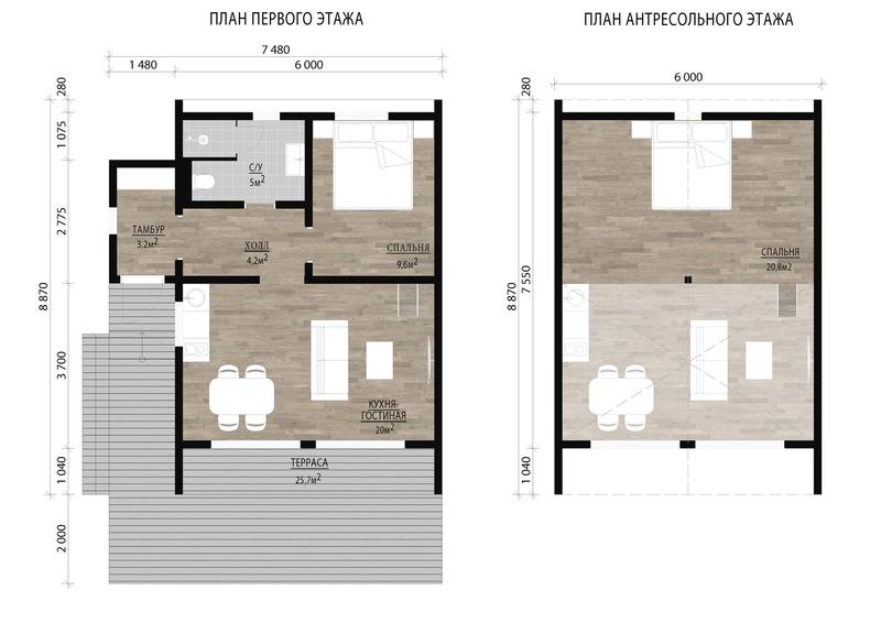 проект дома The Ambar M из СИП панелей планировка