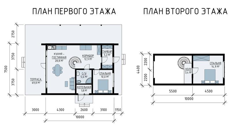 План проекта дома А-фрейм Тайгер хилл